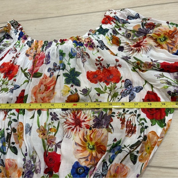 VICI Boho Floral Print Off Shoulder Top Womens Cropped Flutter Sleeve Large - Picture 9 of 11